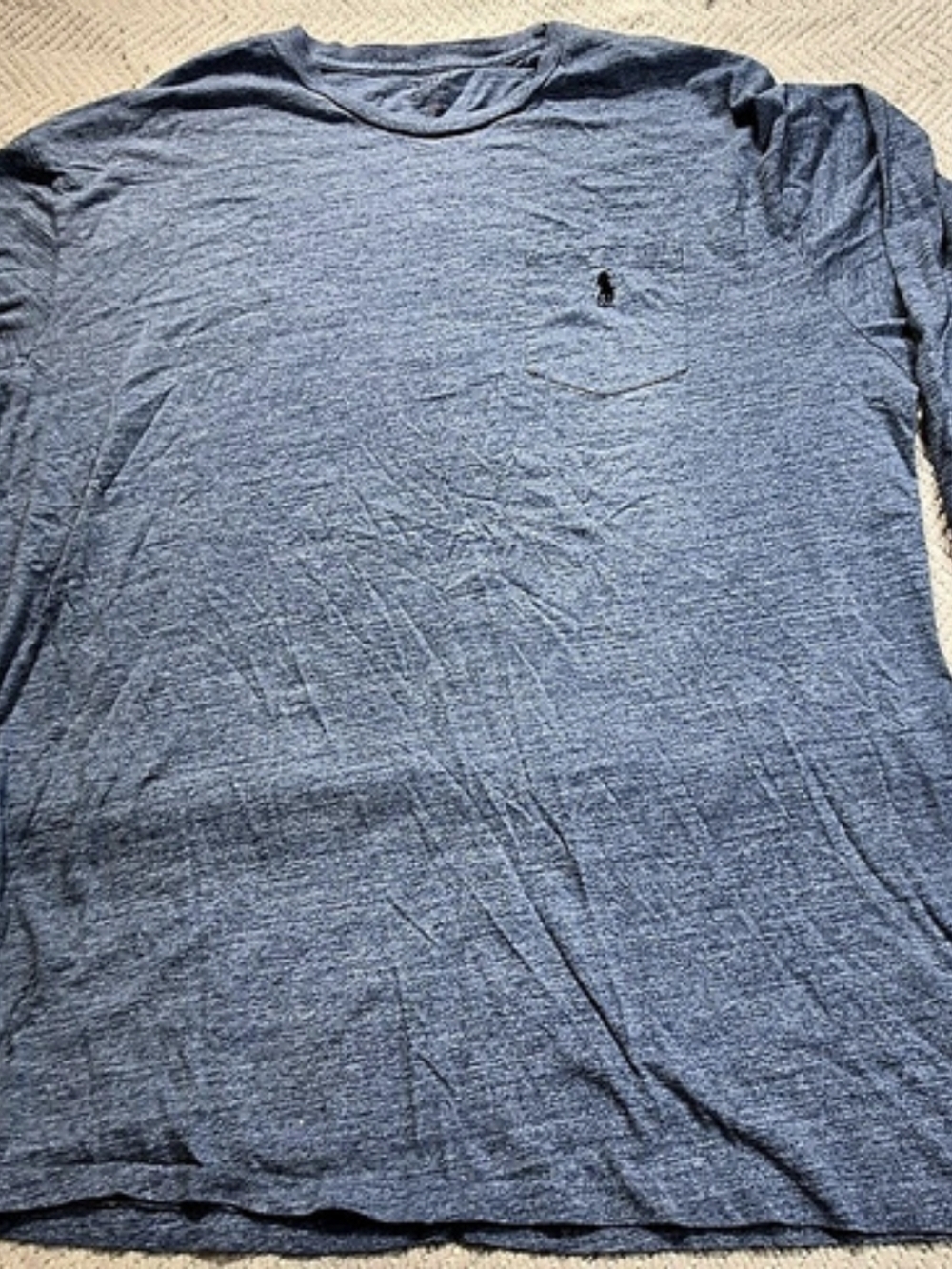 Polo Ralph Lauren Big & Tall Long Sleeve Pocket T-Shirt Blue 2XL